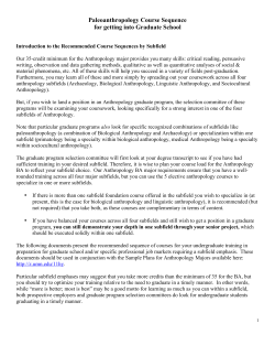 Sample Paleoanthropology Emphasis