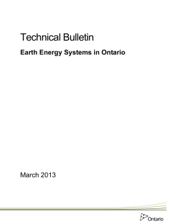 Technical Bulletin Earth Energy Systems in Ontario