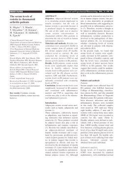 24/6 per Elisa - Clinical and Experimental Rheumatology