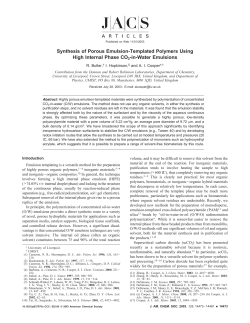 Synthesis of Porous Emulsion-Templated