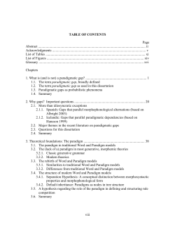 TABLE OF CONTENTS
