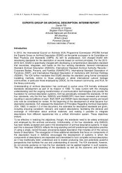 experts group on archival description: interim report