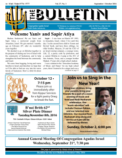 Bulletin &ndash; September / October 2016