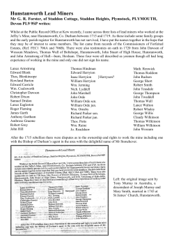 lead miners 1715 - Hunstanworth history