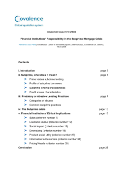 The responsibility of the Financial Institutions on the Subprime