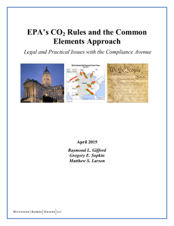 EPA`s CO2 Rules and the Common Elements Approach