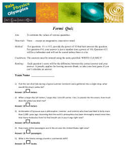 Fermi Quiz