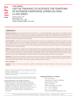 GAIT RE-TRAINING TO ALLEVIATE THE SYMPTOMS OF