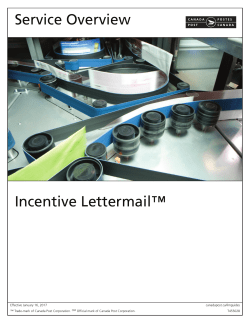 Incentive Lettermail - Service Overview