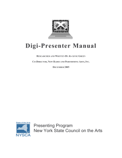 Digi-Presenter Manual - New York State Council on the Arts