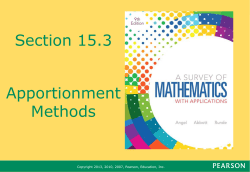 Section 15.3 Apportionment Methods