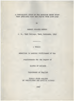 Comparative study of the American short story from 1875 - K-REx