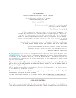 Calendrical Calculations: Third Edition