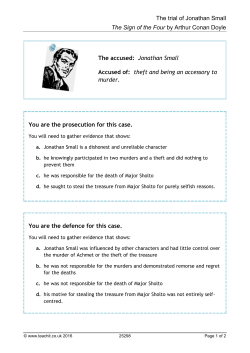 The trial of Jonathan Small The Sign of the Four by Arthur Conan