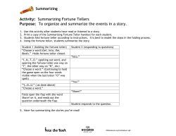 Activity: Summarizing Fortune Tellers