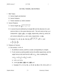 Lecture 07: Vector products