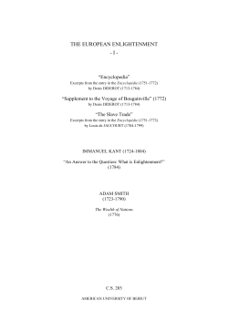 the european enlightenment - American University of Beirut