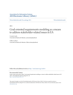 Goal-oriented requirements modeling as a means to address