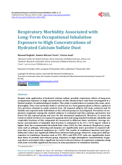 Respiratory Morbidity Associated with Long