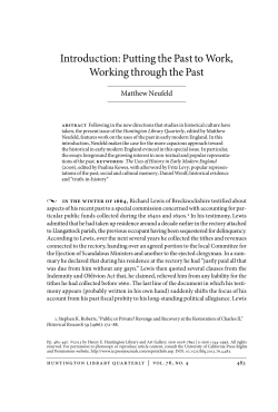 Introduction: Putting the Past to Work, Working through the Past