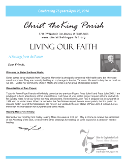 April 27, 2014 - Christ the King Parish | Des Moines, IA