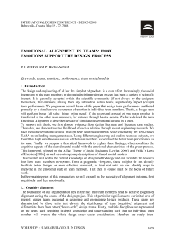 emotional alignment in teams: how emotions support the design