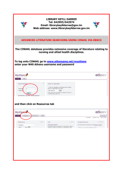 Advanced literature searching using CINAHL via EBSCO