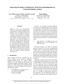 Improving the Impact of Subjectivity Word Sense Disambiguation on