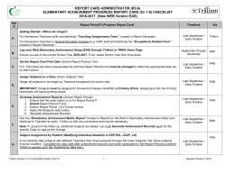 RCA Checklist - Report Period P