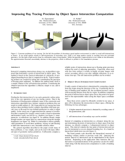 Improving Ray Tracing Precision by Object Space Intersection