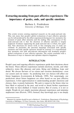 Extracting meaning from past affective experiences: The importance