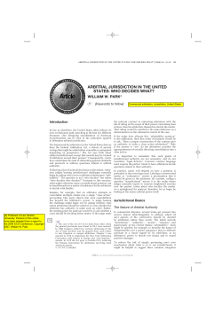 arbitral jurisdiction in the united states: who