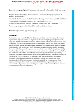 Quantitative imaging of lipids in live mouse oocytes and early