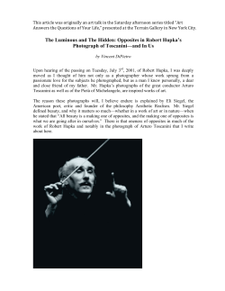 The Luminous and The Hidden: Opposites in Robert