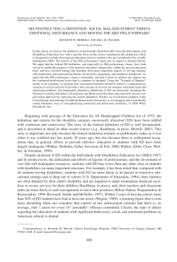 Deconstructing a definition: Social maladjustment versus emotional