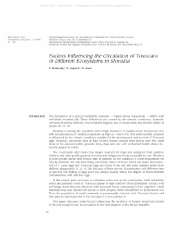 Factors Influencing the Circulation of Toxocara in Different