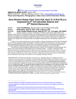 Dave Reichert Empty Chair Town Hall Press Release