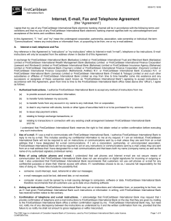 Internet E-mail, Telephone and Fax Agreement