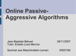 Online Passive- Aggressive Algorithms