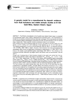 A genetic model for a mesothermal Au deposit: evidence from fluid