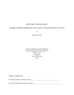 rhetoric and religion: rediscovering homiletics as a site of inventional
