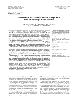 Preparation of bronchoalveolar lavage fluid with microscope slide