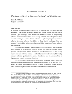Dominance Effects as Anti-faithfulness, Phonology 18