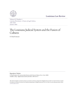The Louisiana Judicial System and the Fusion of Cultures