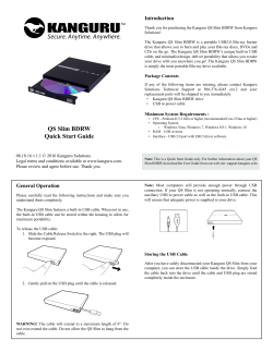 QS Slim BDRW Quick Start Guide - Kanguru Solutions Technical