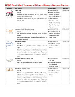 HSBC Credit Card Year-round Offers &ndash; Dining
