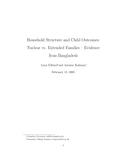 Household Structure and Child Outcomes: Nuclear vs. Extended