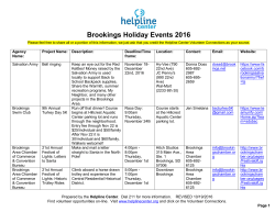 Brookings Holiday Events 2016