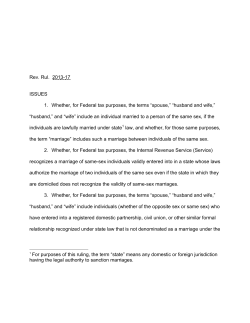 Rev. Rul. 2013-17 ISSUES 1. Whether, for Federal tax purposes, the