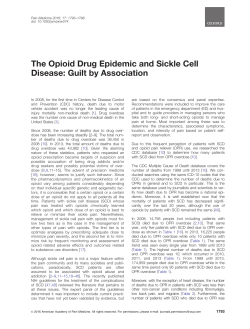 The Opioid Drug Epidemic and Sickle Cell Disease: Guilt by